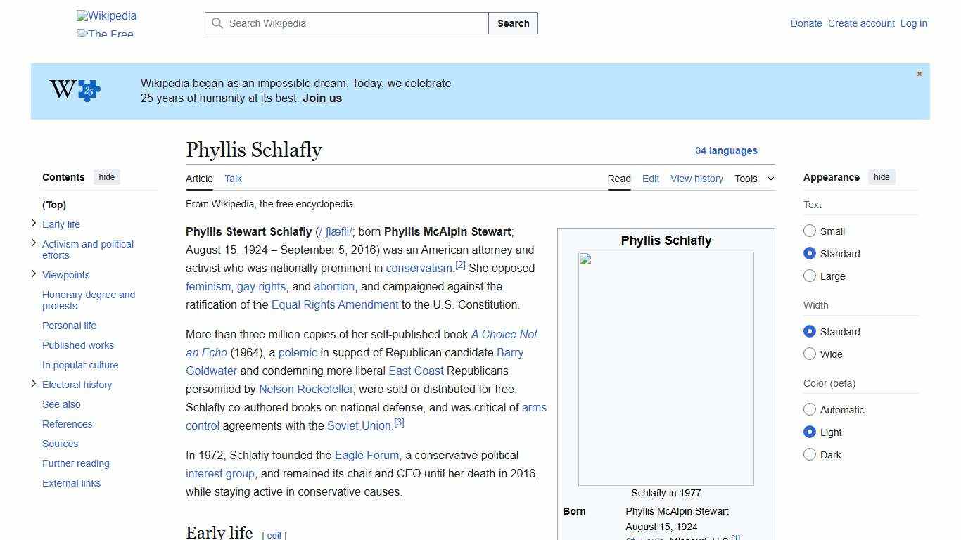 Phyllis Schlafly - Wikipedia